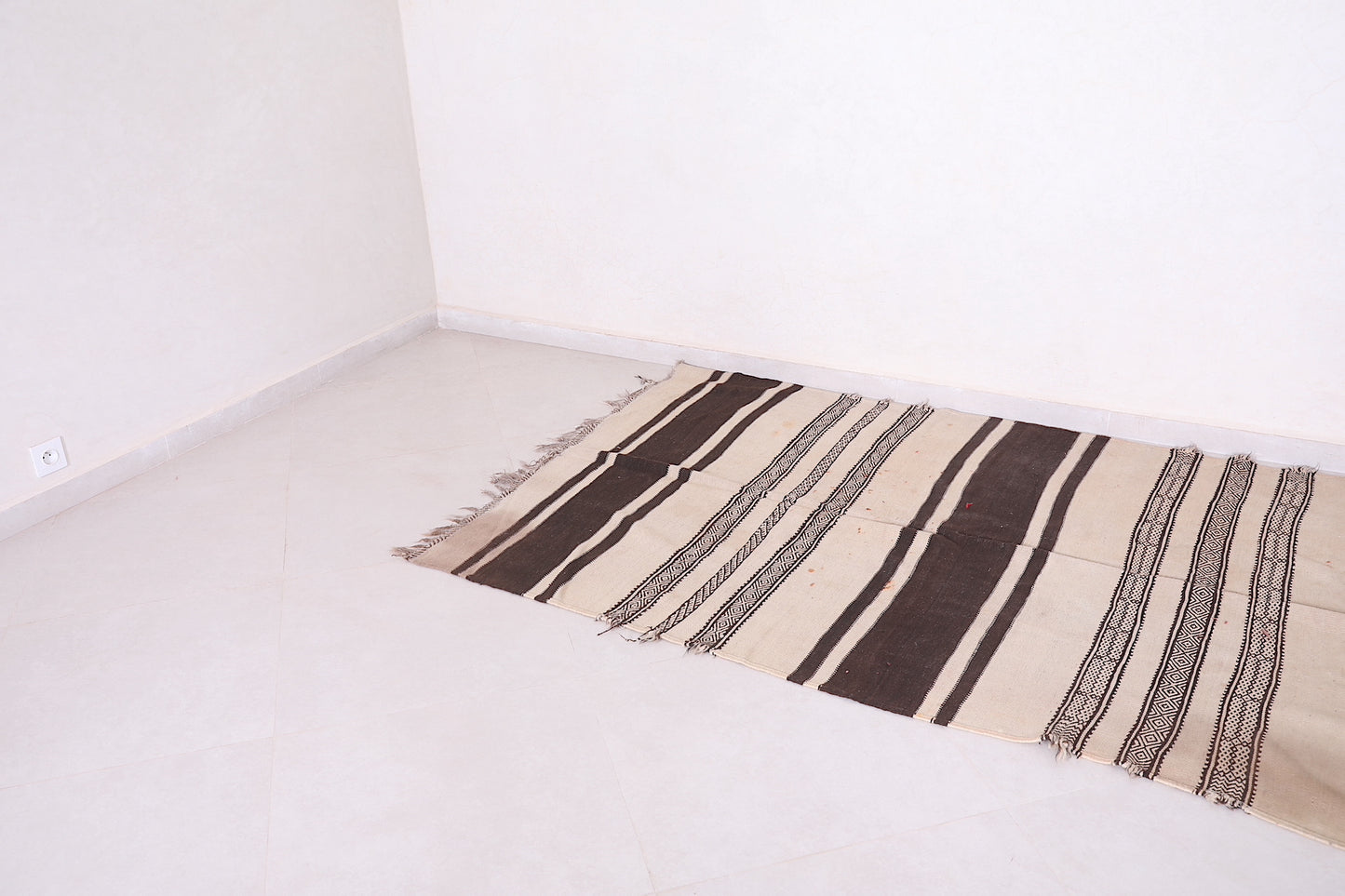 Striped Moroccan Hallway Kilim Rug 4.3 X 11 Feet