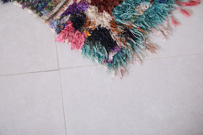 Boucherouite Moroccan rug 3.1 X 6.8 Feet