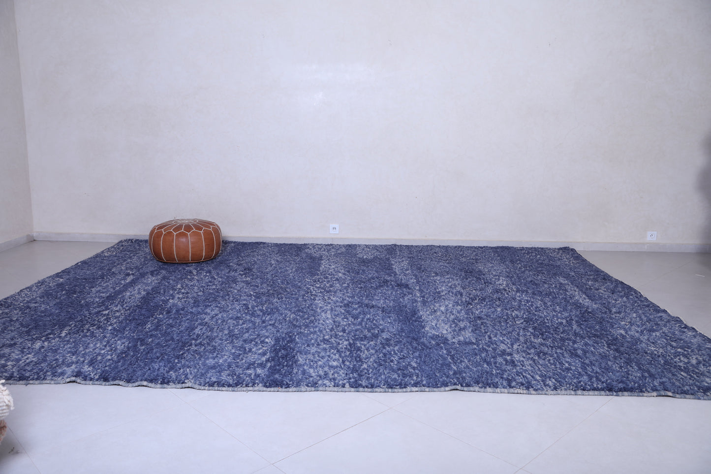 Moroccan solid blue rug - Berber blue rug