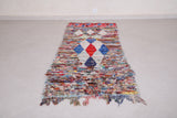 Vintage Boucherouite runner rug 2.6 x 6.9 Feet