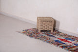Vintage Boucherouite runner rug 2.6 x 6.9 Feet