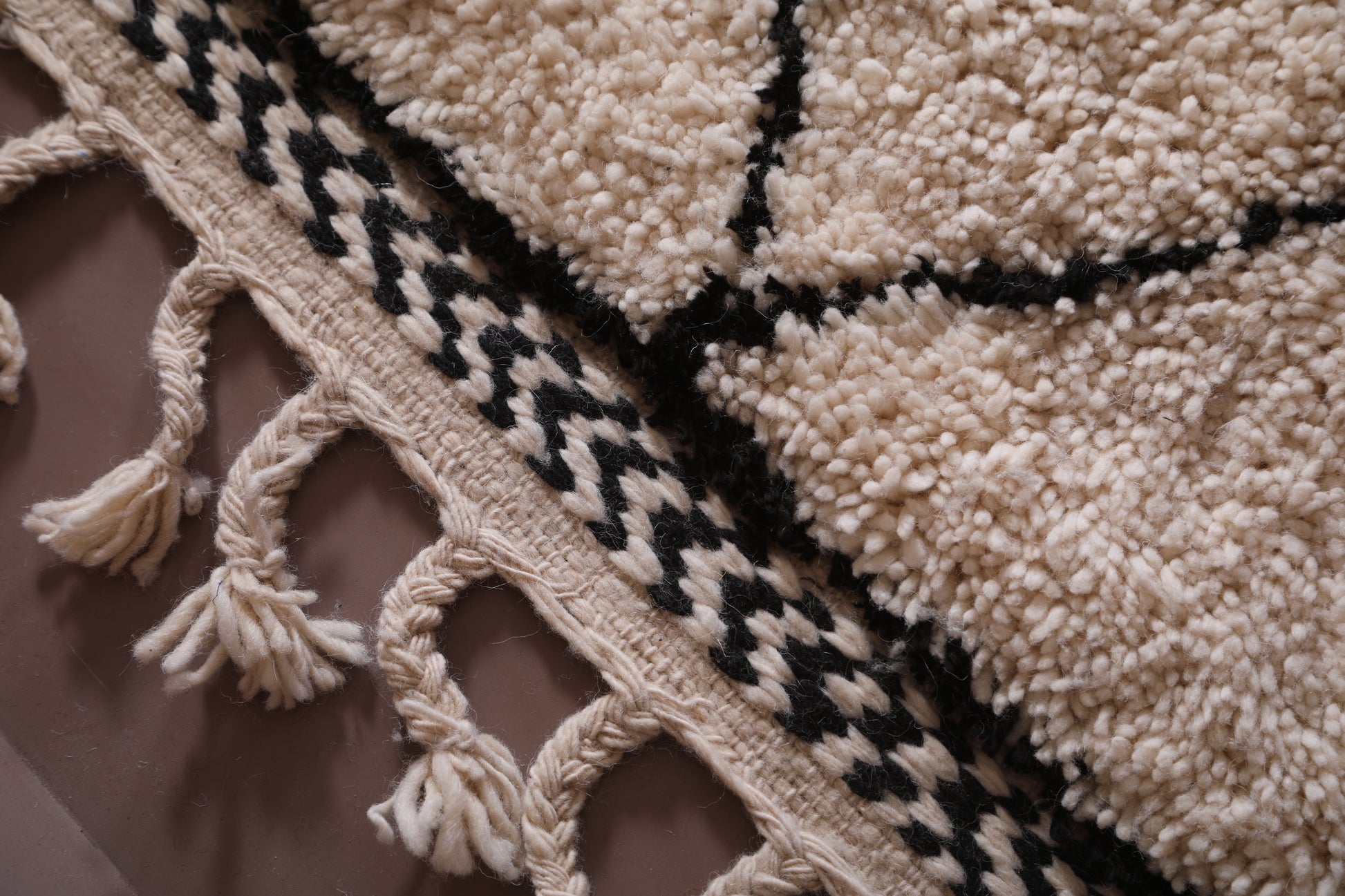 Beni Ourain Rug Wool - Hand Knotted Berber carpet - Custom Rug