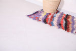 Colorful Moroccan boucherouite rug 2 X 6.2 Feet