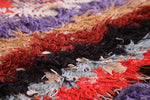Colorful Moroccan boucherouite rug 2 X 6.2 Feet