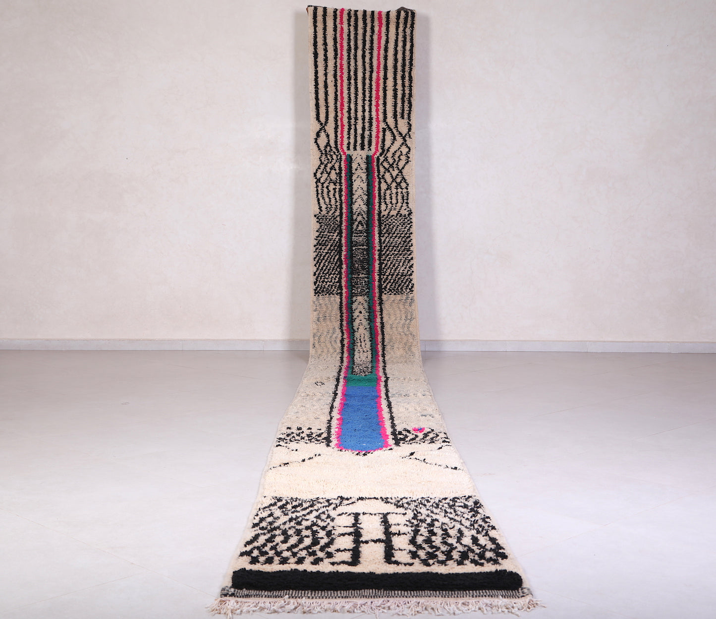 Runner handmade rug, custom moroccan berber carpet