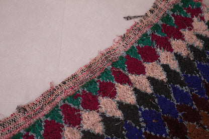 Colorful runner Boucherouite rug 3 X 7 Feet