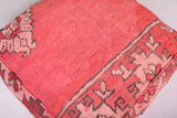 Square Moroccan Pouf handmade old red pouf