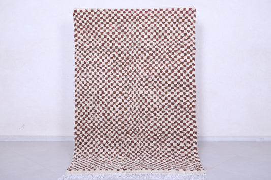Handmade moroccan checkered rug 4.3 X 6.6 Feet