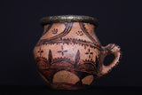 Antique moroccan clay water pot 5.5 INCHES X  5.5 INCHES