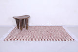 Handmade checkered brown berber rug 4.5 X 6.5 Feet