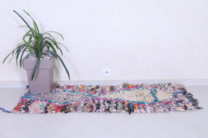 Vintage handmade moroccan berber runner rug 2.3 FT X 5.4 FT