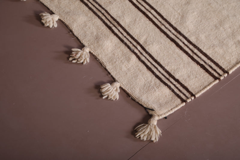 Moroccan Rug 6.3 x 10.1 Feet - Minimalist Beige with Black Stripes - moroccan rug