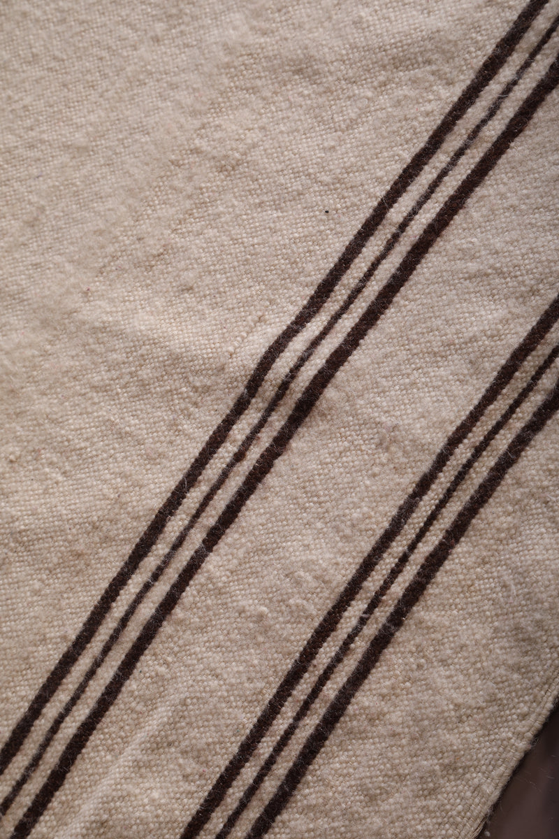 Moroccan Rug 6.3 x 10.1 Feet - Minimalist Beige with Black Stripes - moroccan rug