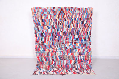 Colorful Boucherouite Rug 4.5 x 6 Feet - Handmade Moroccan Rug - Boucherouite Rugs