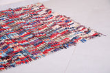 Colorful boucherouite rug  4.5 X 6 Feet