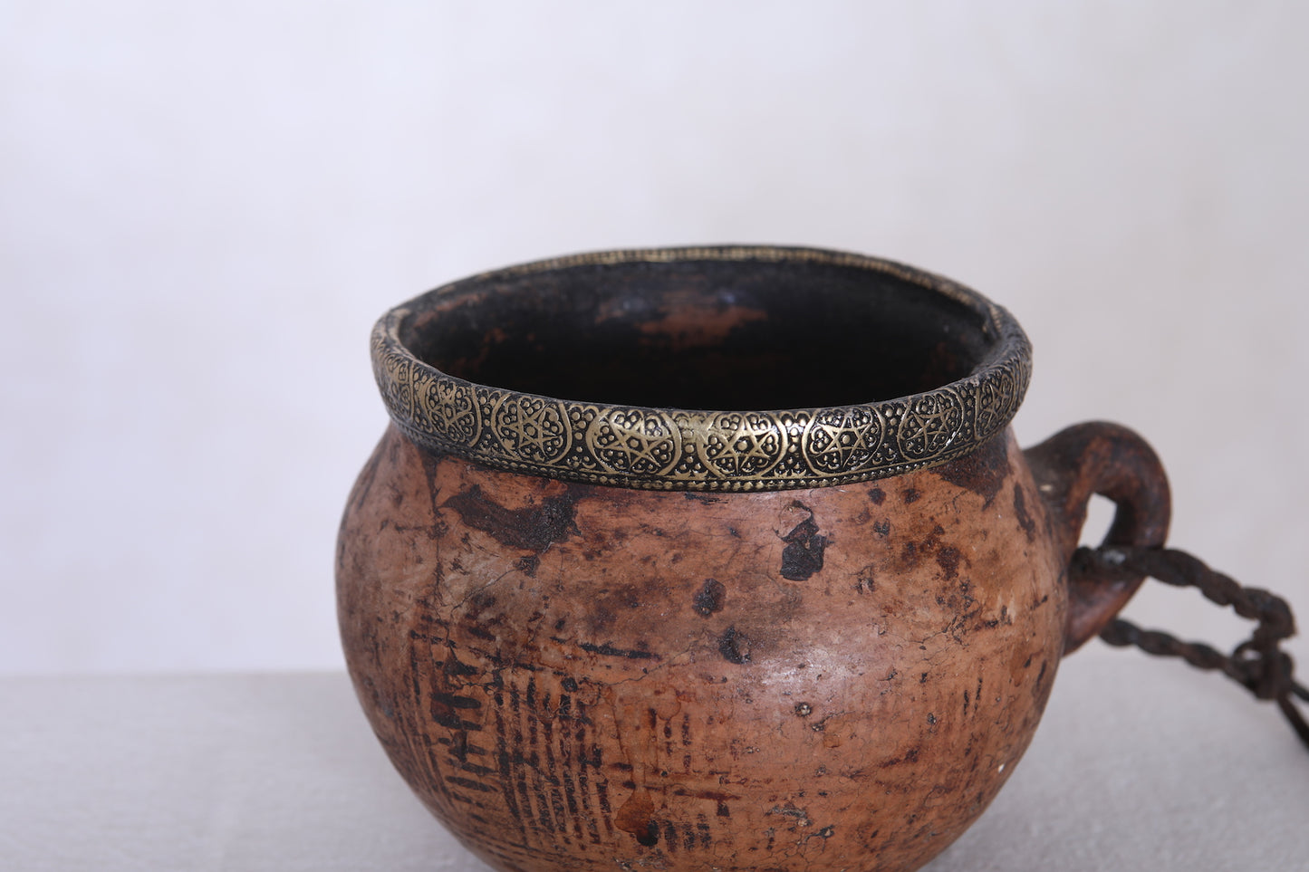 Antique moroccan clay water pot 5.1 INCHES X 4.1 INCHES