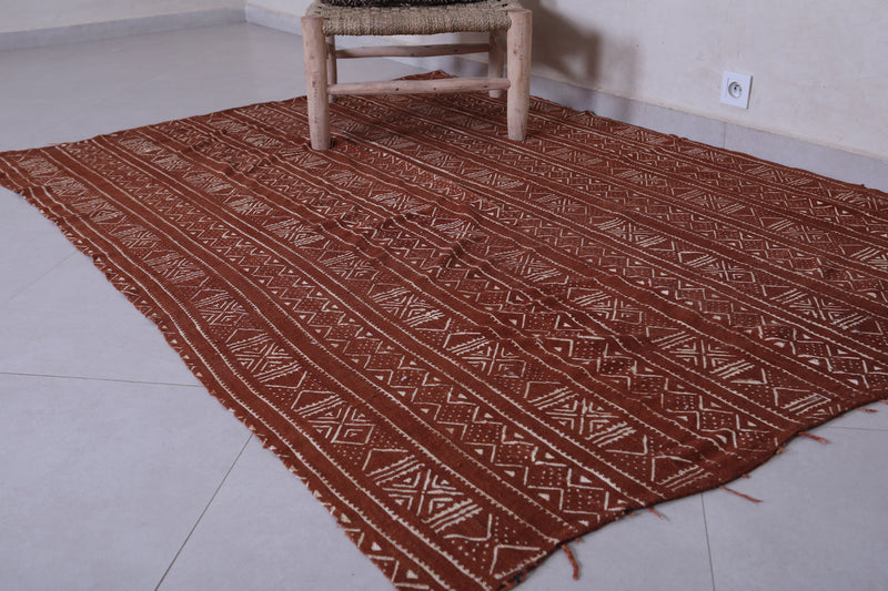Moroccan handwoven kilim 5.1 FT X 7.4 FT