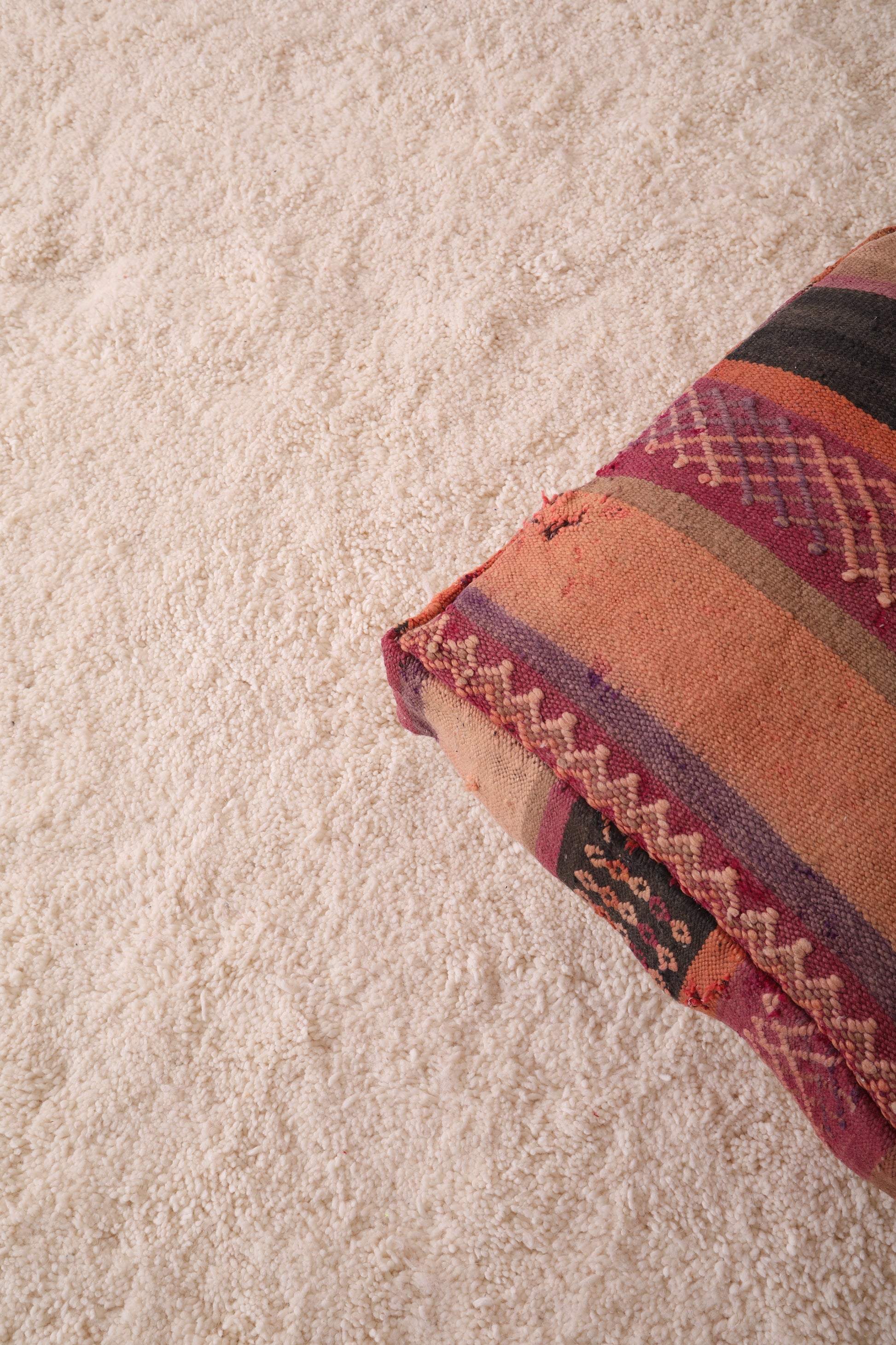 Moroccan Berber floor pouf ottoman for home decor