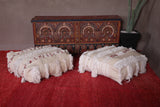 Two HandKnotted Living berber Room Poufs