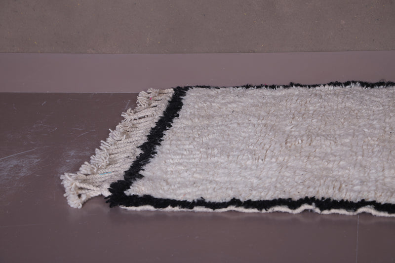 Beni Ourain Rug 3.3 x 4.8 ft - Handmade Black Border Carpet - moroccan rug