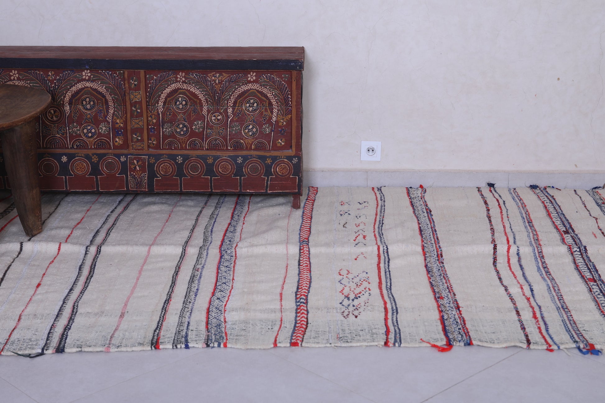 Vintage moroccan blanket 5.1 X 10.5 Feet