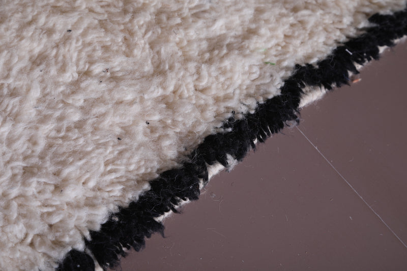 Beni Ourain Rug 3.3 x 4.8 ft - Handmade Black Border Carpet - moroccan rug