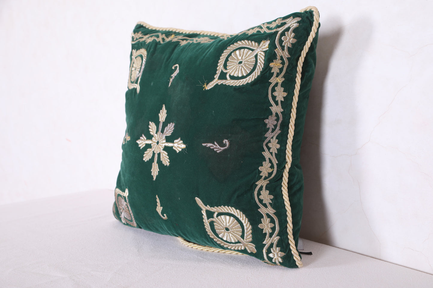 Green Moroccan kilim Pillow 18.8 INCHES X 18.8 INCHES