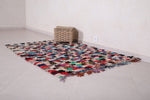 Colorful Moroccan Boucherouite rug  4.3 X 6 Feet