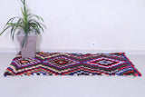 Colorful Moroccan Chess Rug Runner 2.6 X 5.9 Feet