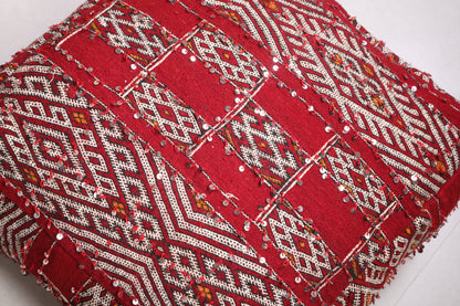 Two Kilim ottoman rug poufs for home decor