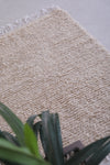 Beige small handmade moroccan berber rug 2.6 X 3.4 Feet