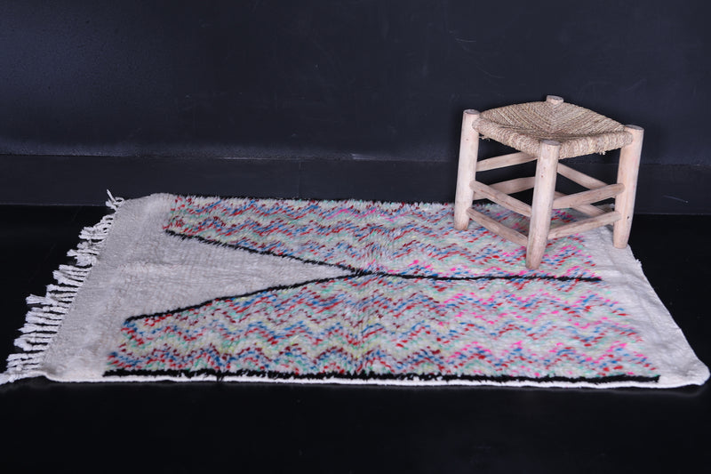 Dazzling Azilal Rug 3.2 x 4.5 FT - Vibrant Vintage Charm - moroccan rug