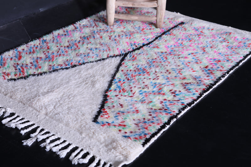 Dazzling Azilal Rug 3.2 x 4.5 FT - Vibrant Vintage Charm - moroccan rug