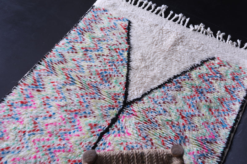 Dazzling Azilal Rug 3.2 x 4.5 FT - Vibrant Vintage Charm - moroccan rug