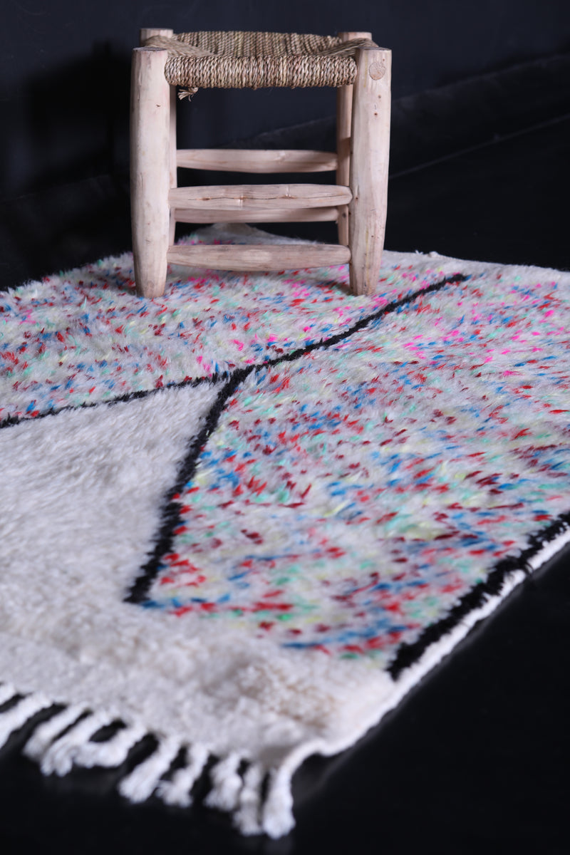 Dazzling Azilal Rug 3.2 x 4.5 FT - Vibrant Vintage Charm - moroccan rug