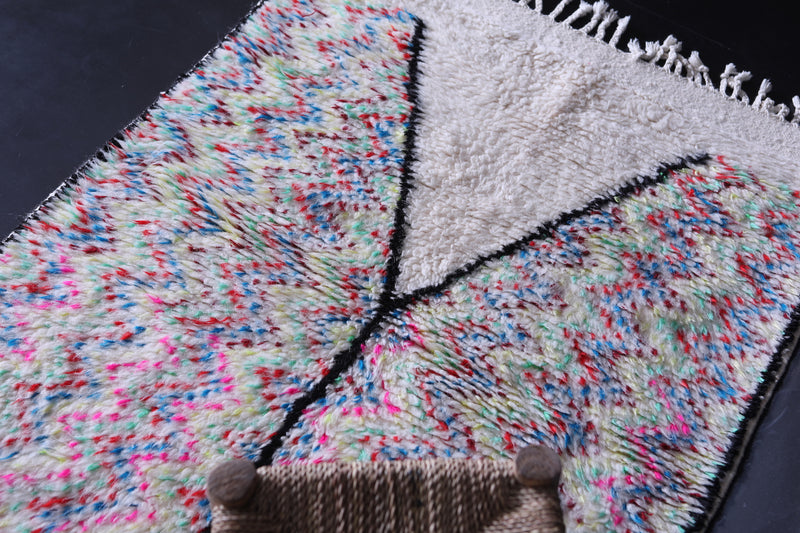 Dazzling Azilal Rug 3.2 x 4.5 FT - Vibrant Vintage Charm - moroccan rug