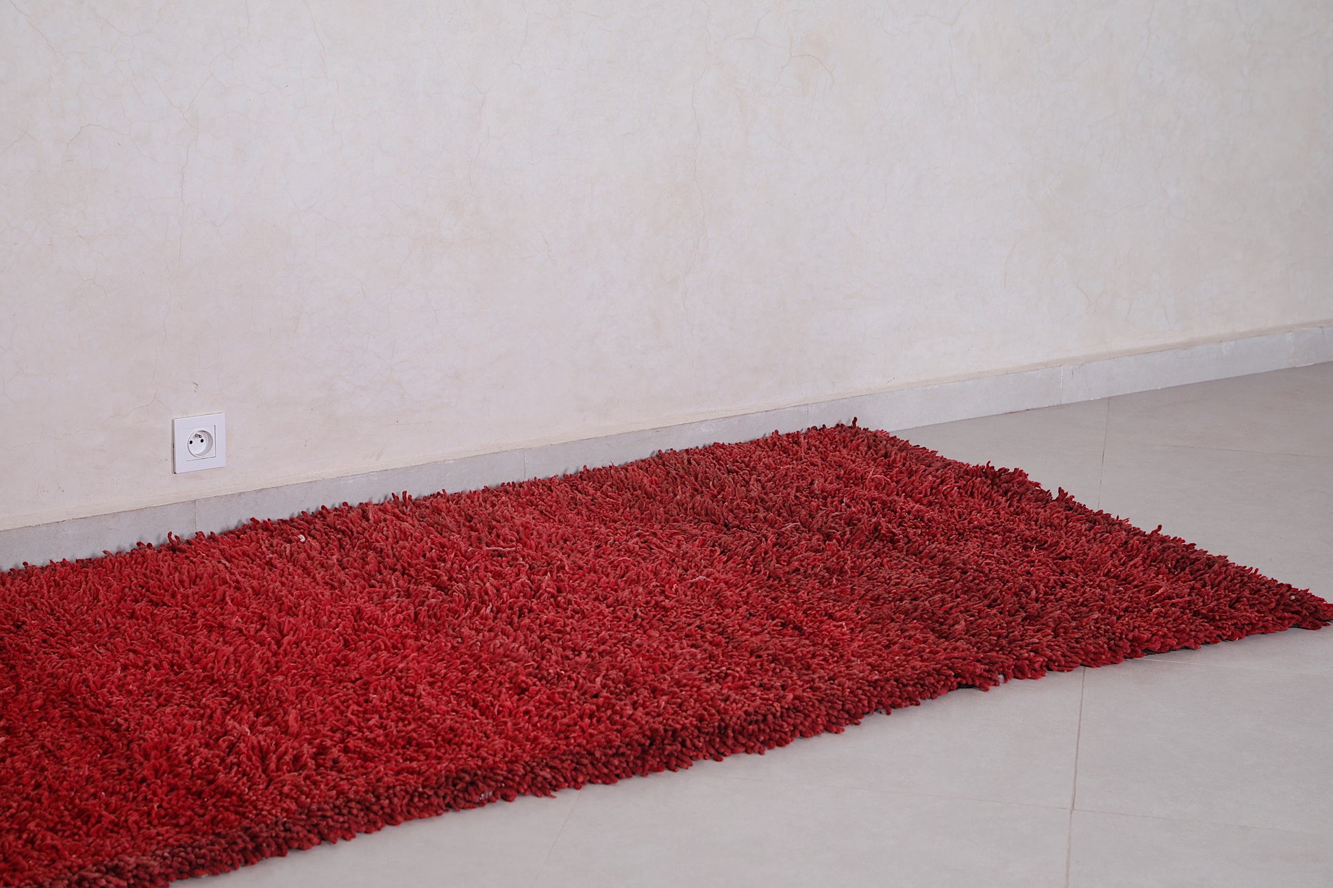 Moroccan solid rug 3.6 x 7.6 Feet