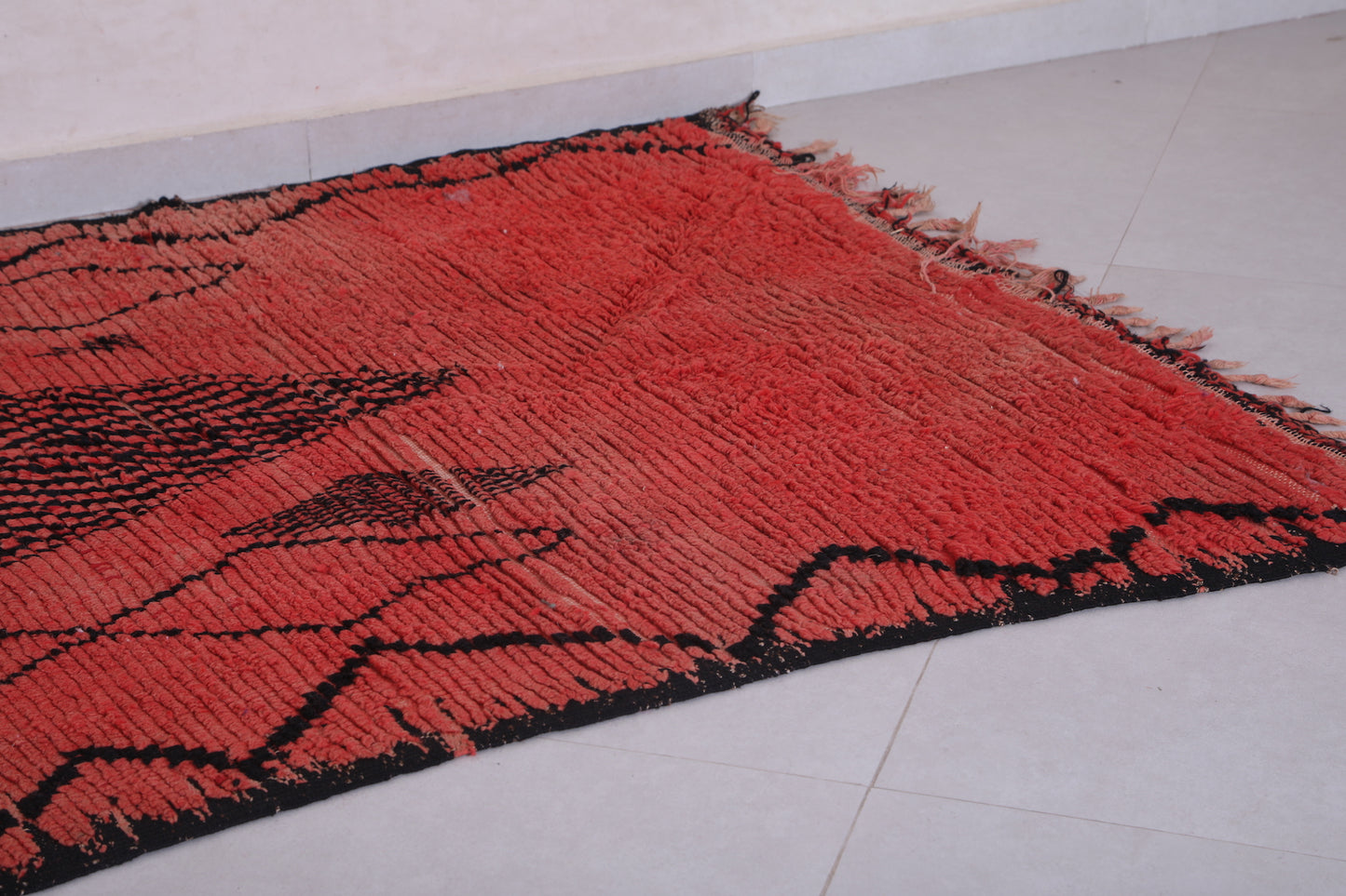 Red moroccan rug 4.3 X 8.3 Feet