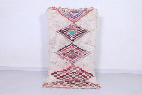 Vintage handmade moroccan berber runner rug  2.7 FT X 5.4 FT