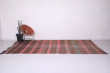 Brown moroccan berber handwoven kilim rug 6.4 FT X 11.7 FT