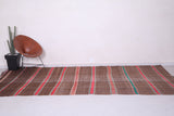 Brown moroccan berber handwoven kilim rug 6.4 FT X 11.7 FT