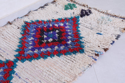 Vintage handmade moroccan berber runner rug 2.7 FT X 6.5 FT
