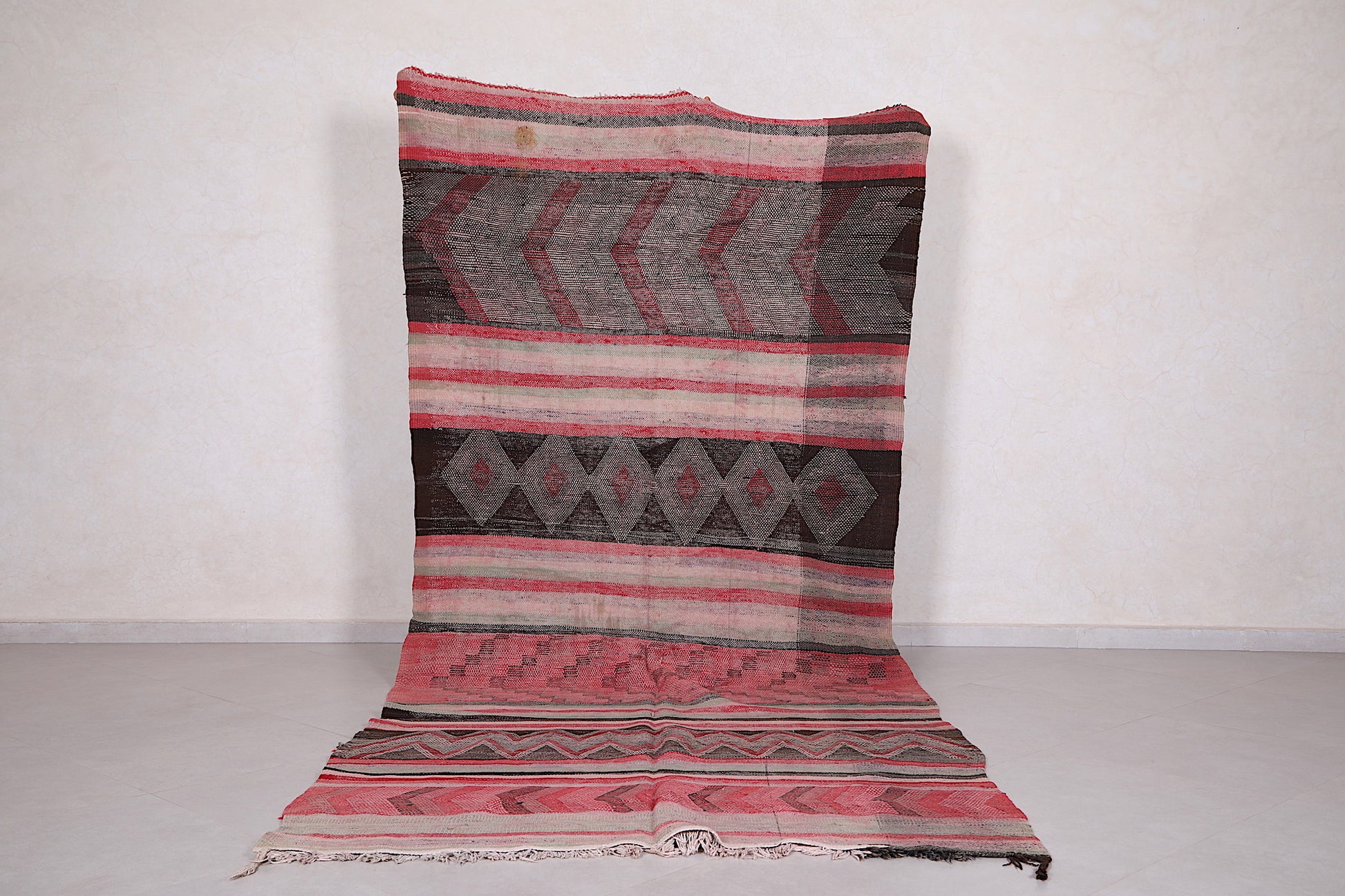 Vintage berber handwoven kilim runner rug 5.2 FT X 11.1  FT