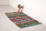 colorful moroccan boucherouite rug 3.3 X 6 Feet