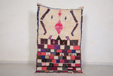 Colorful handmade berber contemporary rug 3.6ft x 5.4ft