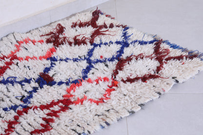Vintage handmade moroccan berber runner rug 2.4 FT X 5.1 FT