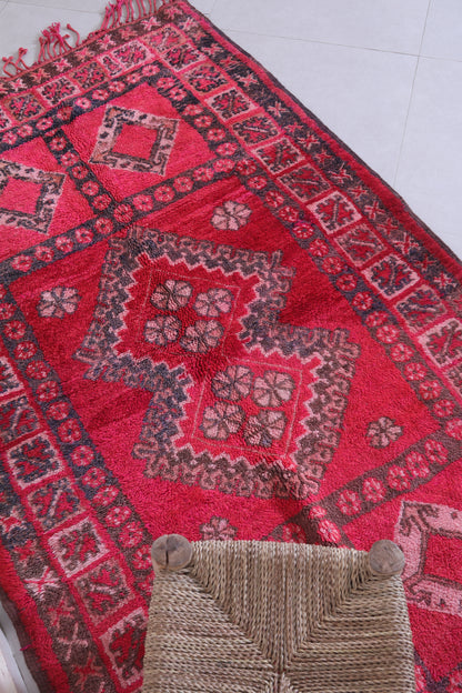 Vintage runner moroccan rug 3.8 X 6.7 Feet