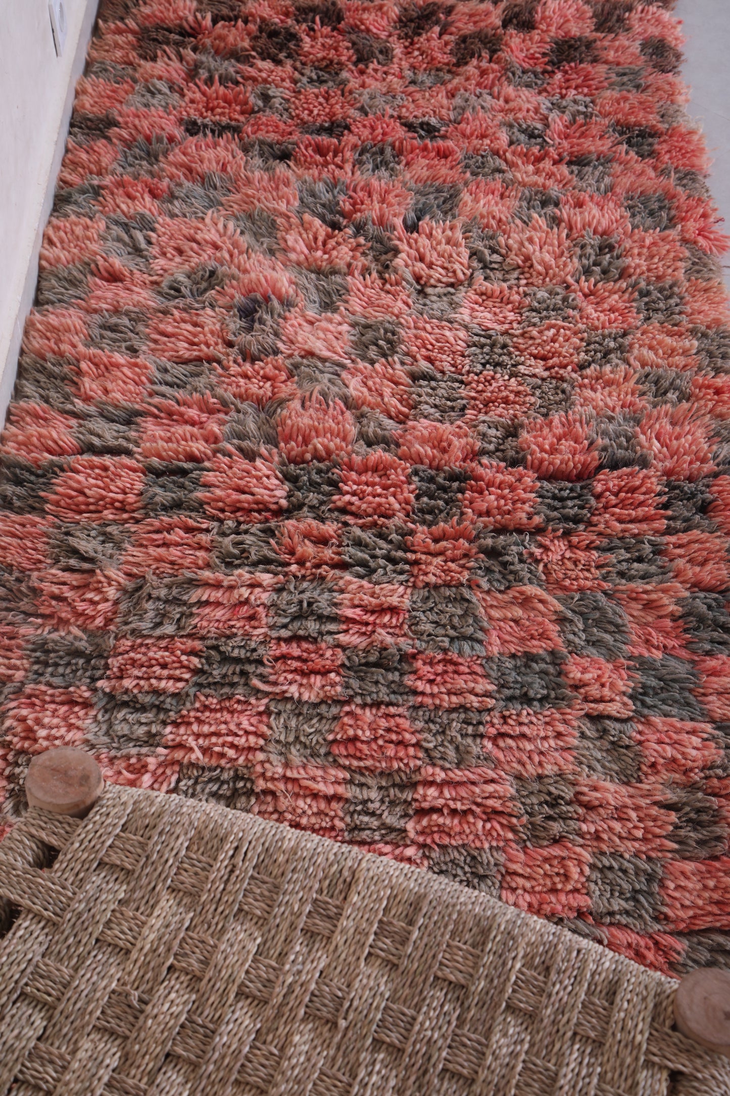 Vintage handmade moroccan runner rug 3.1 FT X 9.3 FT