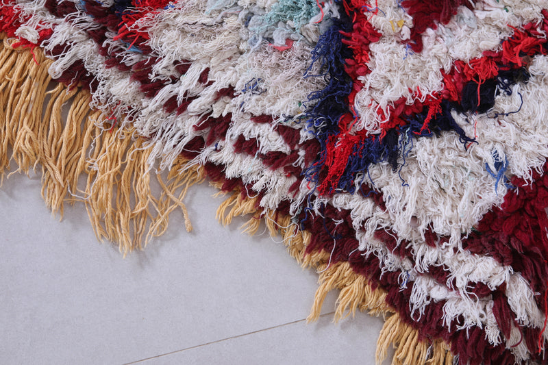 Handmade Moroccan Runner Rug – Bold Abstract Pattern 2.4 x 5.7 FT - Runner moroccan rugs