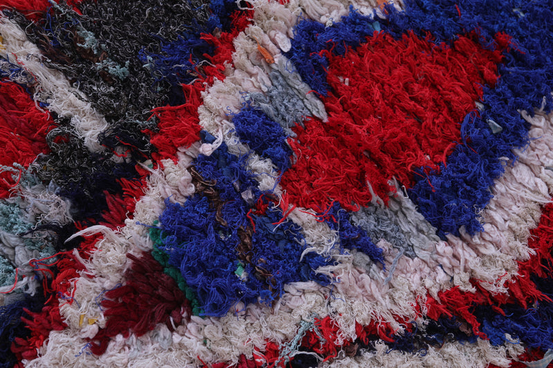 Handmade Moroccan Runner Rug – Bold Abstract Pattern 2.4 x 5.7 FT - Runner moroccan rugs